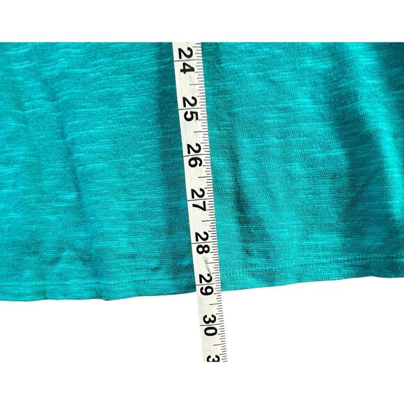 Soft Surroundings Erin Tunic Top Womens 1X Teal Green Linen Blend Ruffles Breezy - Picture 9 of 15